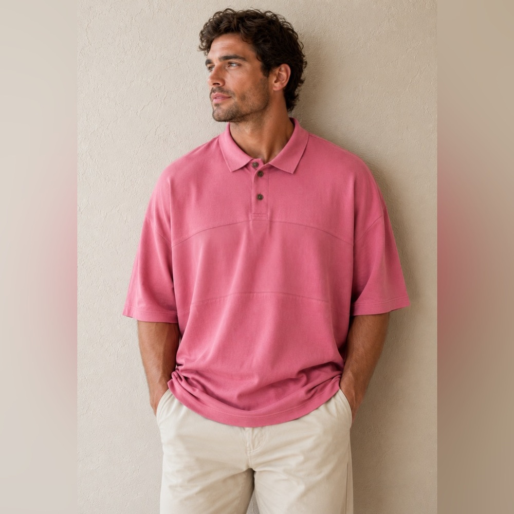 Van Heusen 4XL Big & Tall Polo Shirt Pink Soft Touch NWT Cotton Mens